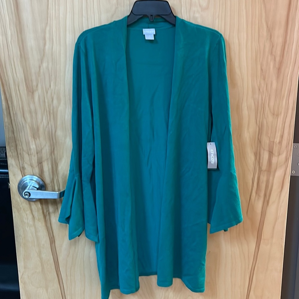 Women’s Chico’s Green Cardigan Sweater Size 2
